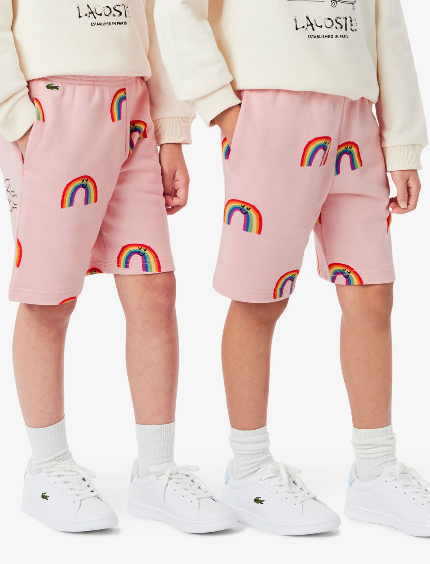 Lacoste Çocuk Desenli Pembe Şort Lacoste Çocuk Desenli Pembe Şort