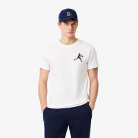 Lacoste Tennis x Novak Djokovic Erkek Bisiklet Yaka Baskılı Beyaz T-Shirt & Şapka Seti Lacoste Tennis x Novak Djokovic Erkek Bisiklet Yaka Baskılı Beyaz T-Shirt & Şapka Seti