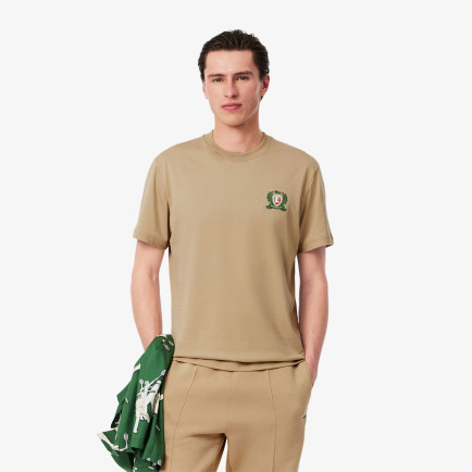 Lacoste Erkek Classic Fit Bisiklet Yaka Bej T-Shirt Lacoste Erkek Classic Fit Bisiklet Yaka Bej T-Shirt