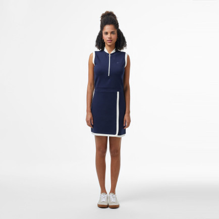 Lacoste Kadın Regular Fit Kolsuz Yarım Fermuarlı Renk Bloklu Lacivert Elbise Lacoste Kadın Regular Fit Kolsuz Yarım Fermuarlı Renk Bloklu Lacivert Elbise