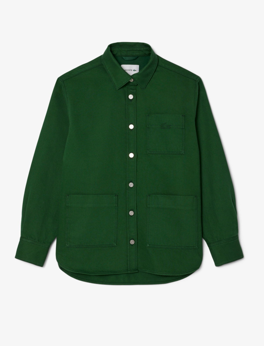 Lacoste Kadın Relaxed Fit Denim Yeşil Ceket Lacoste Kadın Relaxed Fit Denim Yeşil Ceket