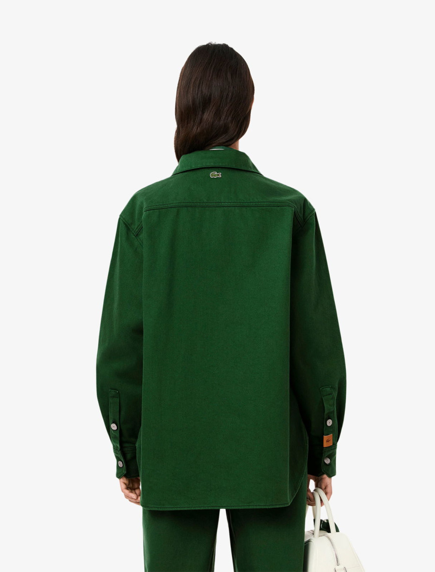 Lacoste Kadın Relaxed Fit Denim Yeşil Ceket Lacoste Kadın Relaxed Fit Denim Yeşil Ceket