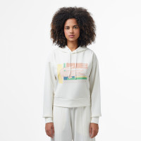 Lacoste Kadın Relaxed Fit Kapüşonlu Baskılı Beyaz Sweatshirt Lacoste Kadın Relaxed Fit Kapüşonlu Baskılı Beyaz Sweatshirt