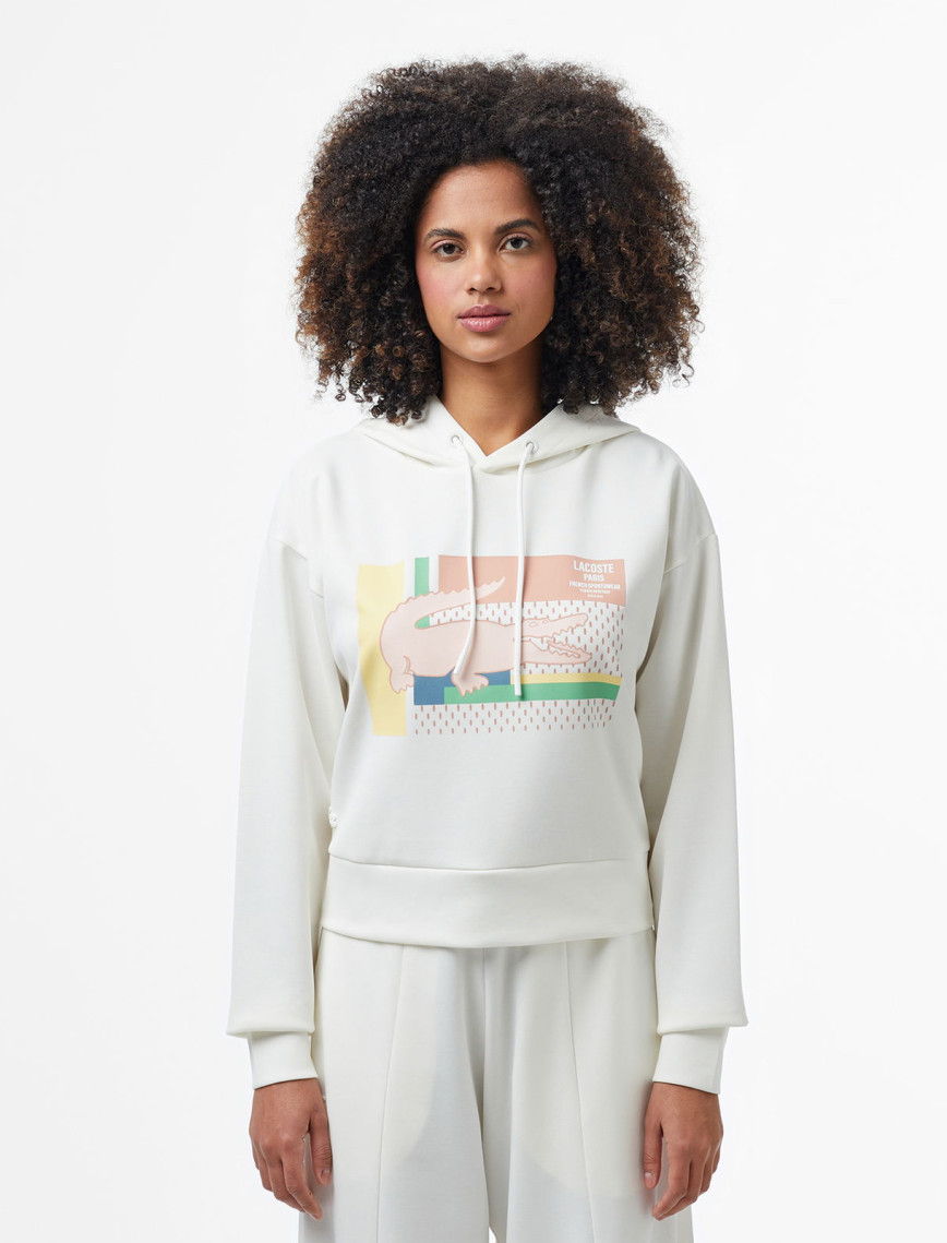 Lacoste Kadın Relaxed Fit Kapüşonlu Baskılı Açık Pembe Sweatshirt Lacoste Kadın Relaxed Fit Kapüşonlu Baskılı Açık Pembe Sweatshirt