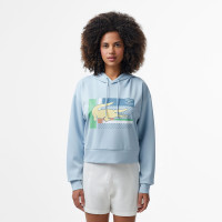 Lacoste Kadın Relaxed Fit Kapüşonlu Baskılı Açık Mavi Sweatshirt Lacoste Kadın Relaxed Fit Kapüşonlu Baskılı Açık Mavi Sweatshirt