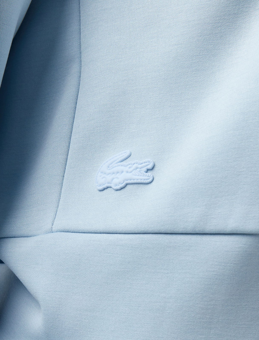 Lacoste Kadın Relaxed Fit Kapüşonlu Baskılı Açık Mavi Sweatshirt