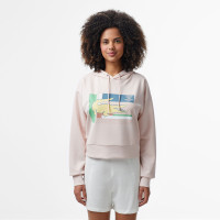 Lacoste Kadın Relaxed Fit Kapüşonlu Baskılı Açık Pembe Sweatshirt