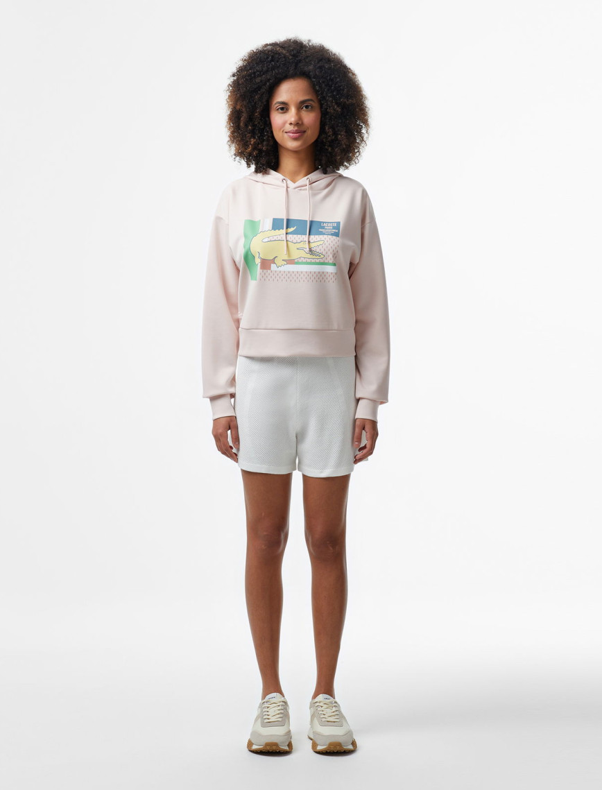 Lacoste Kadın Relaxed Fit Kapüşonlu Baskılı Açık Pembe Sweatshirt Lacoste Kadın Relaxed Fit Kapüşonlu Baskılı Açık Pembe Sweatshirt