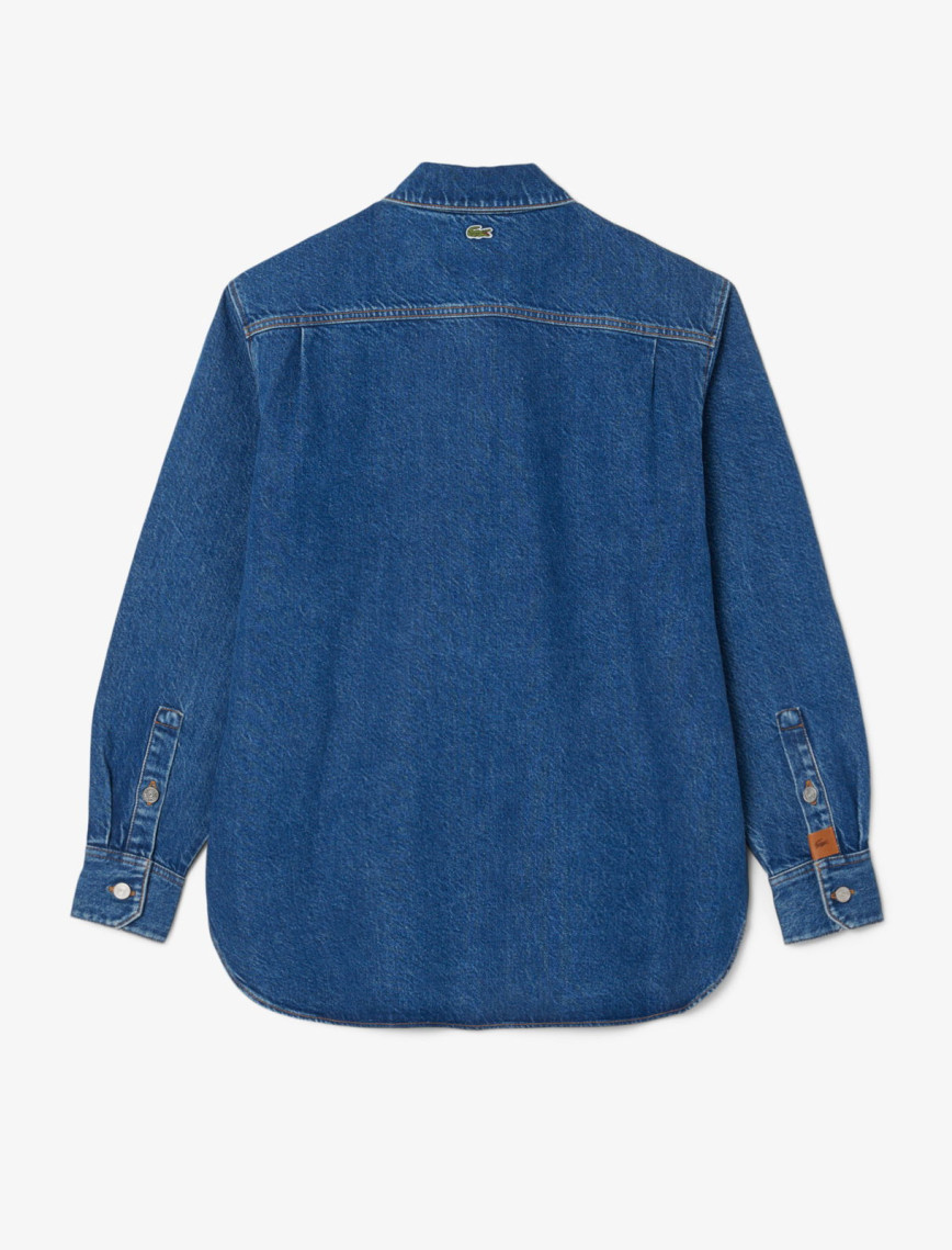 Lacoste Kadın Relaxed Fit Denim Lacivert Ceket Lacoste Kadın Relaxed Fit Denim Lacivert Ceket