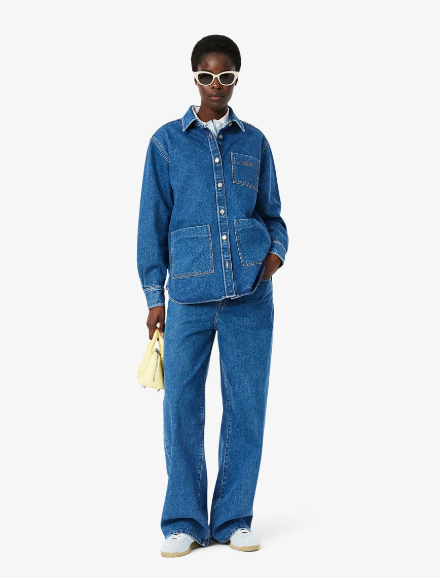 Lacoste Kadın Relaxed Fit Denim Lacivert Ceket Lacoste Kadın Relaxed Fit Denim Lacivert Ceket