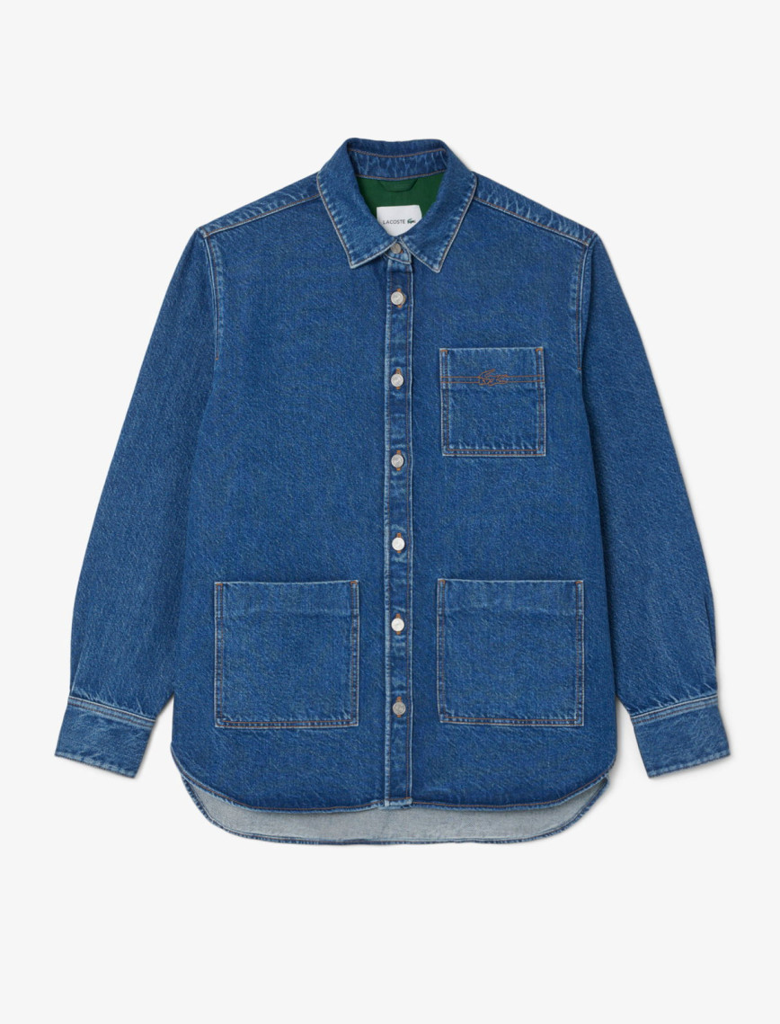 Lacoste Kadın Relaxed Fit Denim Lacivert Ceket Lacoste Kadın Relaxed Fit Denim Lacivert Ceket