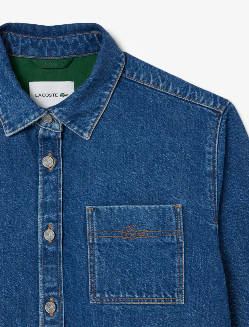 Lacoste Kadın Relaxed Fit Denim Lacivert Ceket Lacoste Kadın Relaxed Fit Denim Lacivert Ceket