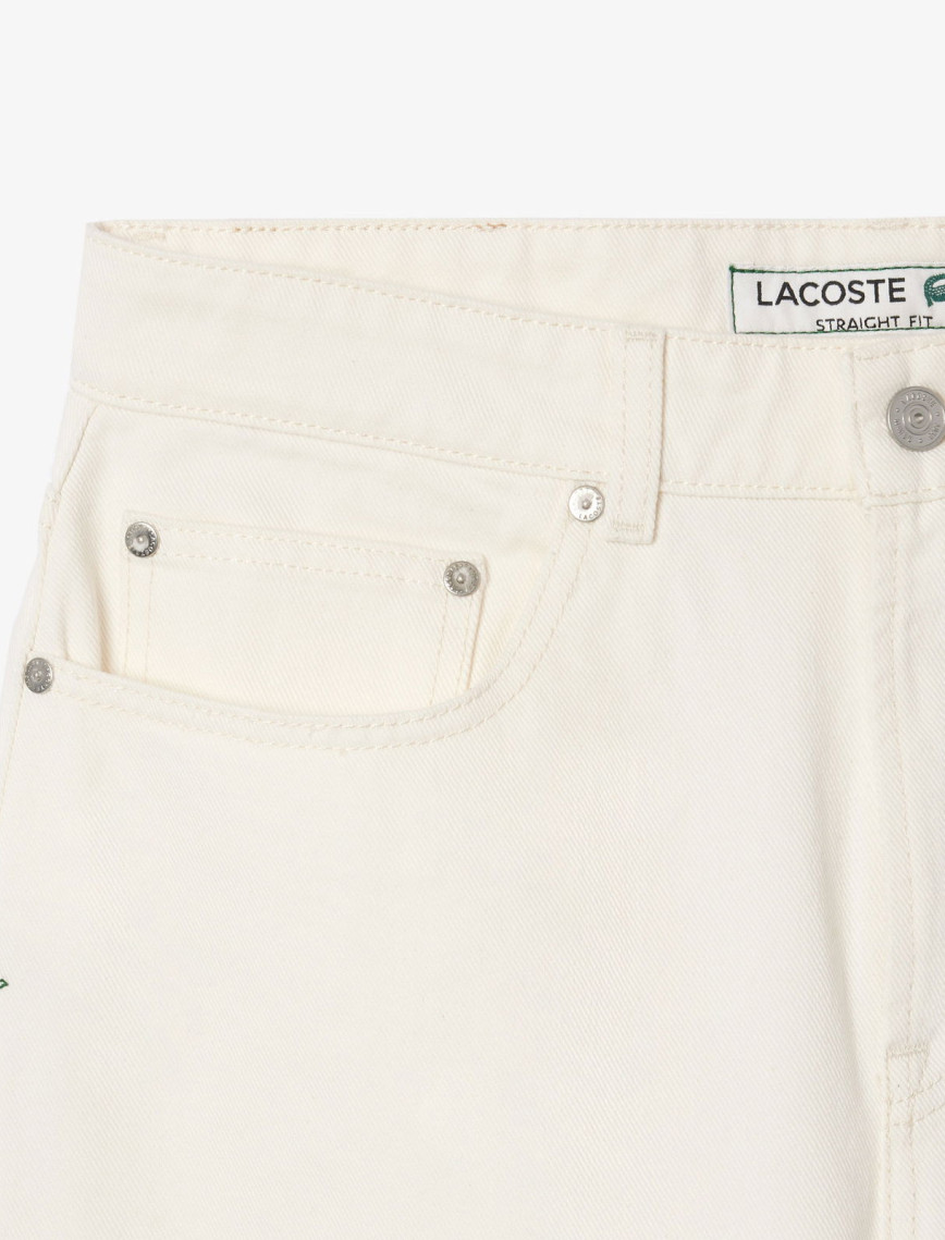 Lacoste Erkek Straight Fit Beyaz Jean Pantolon Lacoste Erkek Straight Fit Beyaz Jean Pantolon