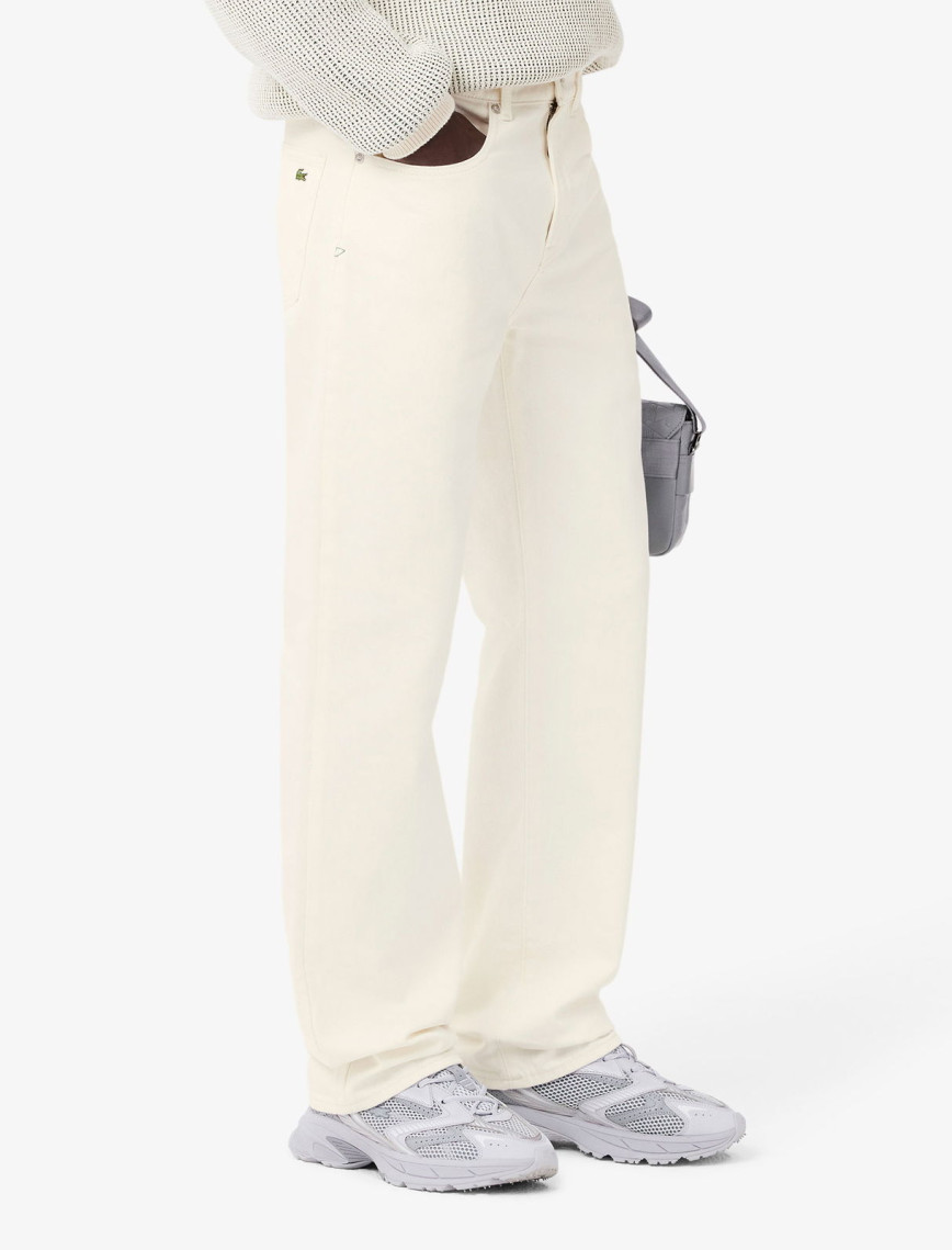 Lacoste Erkek Straight Fit Beyaz Jean Pantolon Lacoste Erkek Straight Fit Beyaz Jean Pantolon