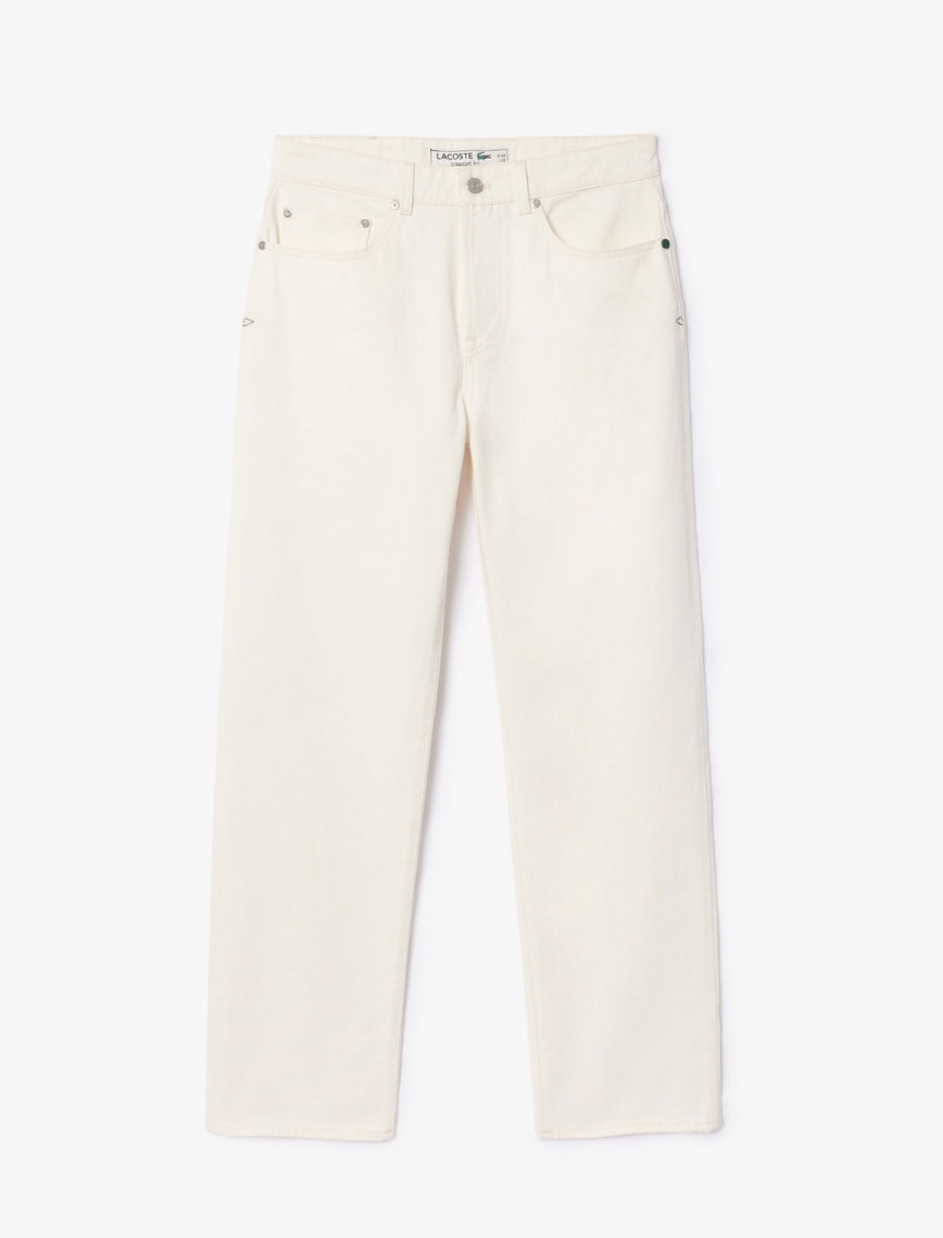 Lacoste Erkek Straight Fit Beyaz Jean Pantolon Lacoste Erkek Straight Fit Beyaz Jean Pantolon