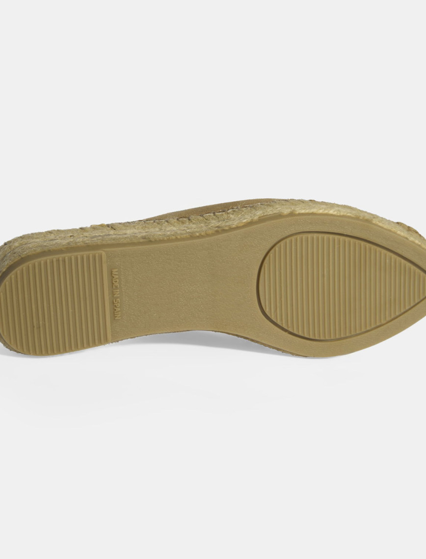 Limited Edition Bej Kadın Çiçek Nakışlı Süet Espadril Terlik