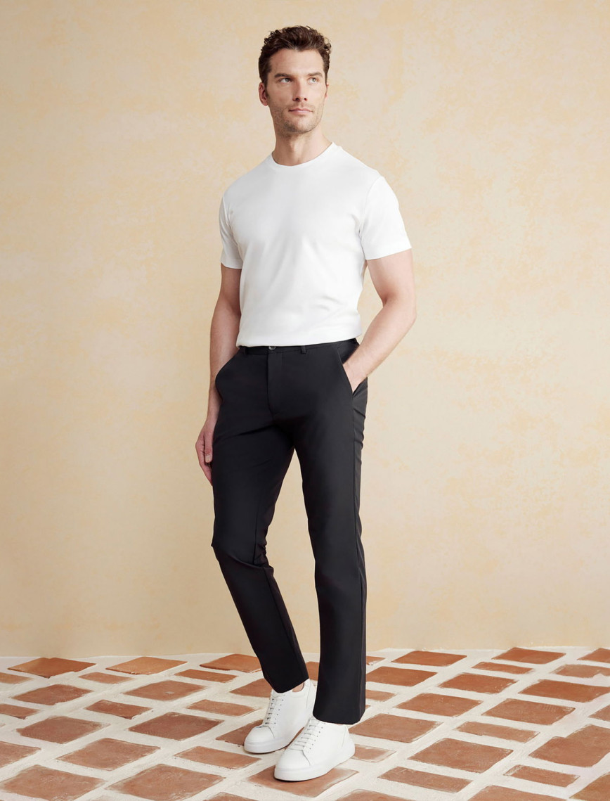 Brooks Brothers İçten Bağcıklı Performans Erkek Siyah Pantolon Brooks Brothers İçten Bağcıklı Performans Erkek Siyah Pantolon