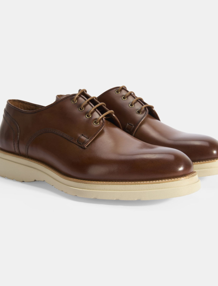 Erkek Taba Bağcıklı Deri Günlük Ayakkabı Erkek Taba Bağcıklı Deri Günlük Ayakkabı