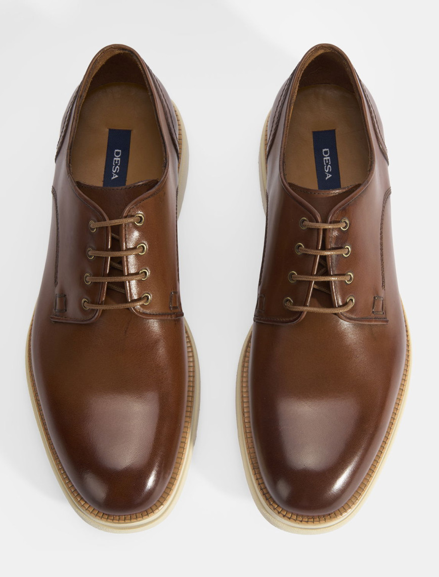 Erkek Taba Bağcıklı Deri Günlük Ayakkabı Erkek Taba Bağcıklı Deri Günlük Ayakkabı