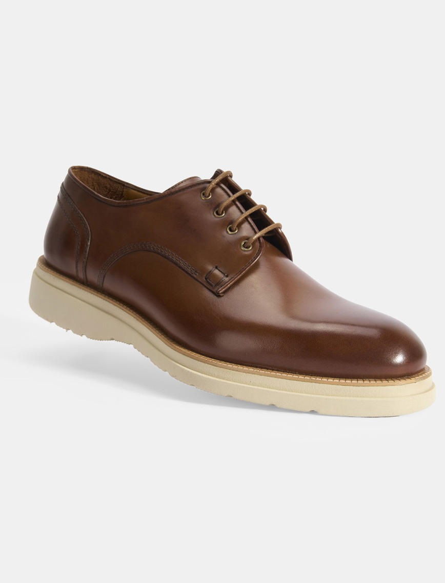 Erkek Taba Bağcıklı Deri Günlük Ayakkabı Erkek Taba Bağcıklı Deri Günlük Ayakkabı