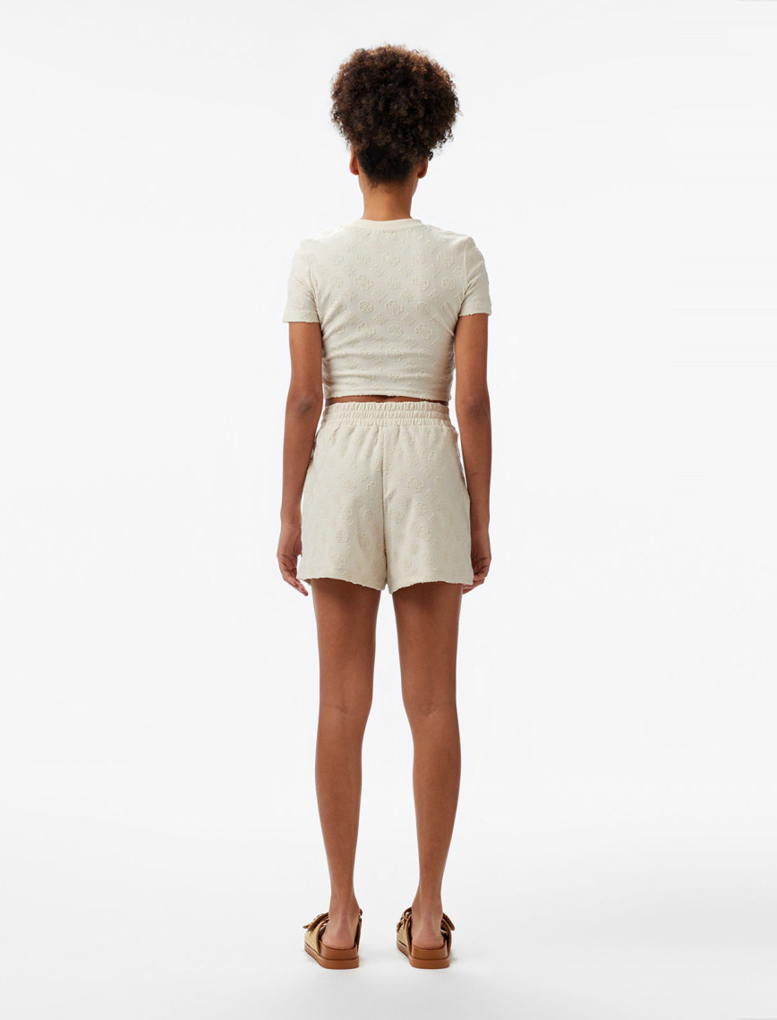 Guess Peony Kadın Krem Rengi Şort Guess Peony Kadın Krem Rengi Şort