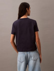 Calvin Klein Flocked Logo Kadın Mavi T-Shirt Calvin Klein Flocked Logo Kadın Mavi T-Shirt