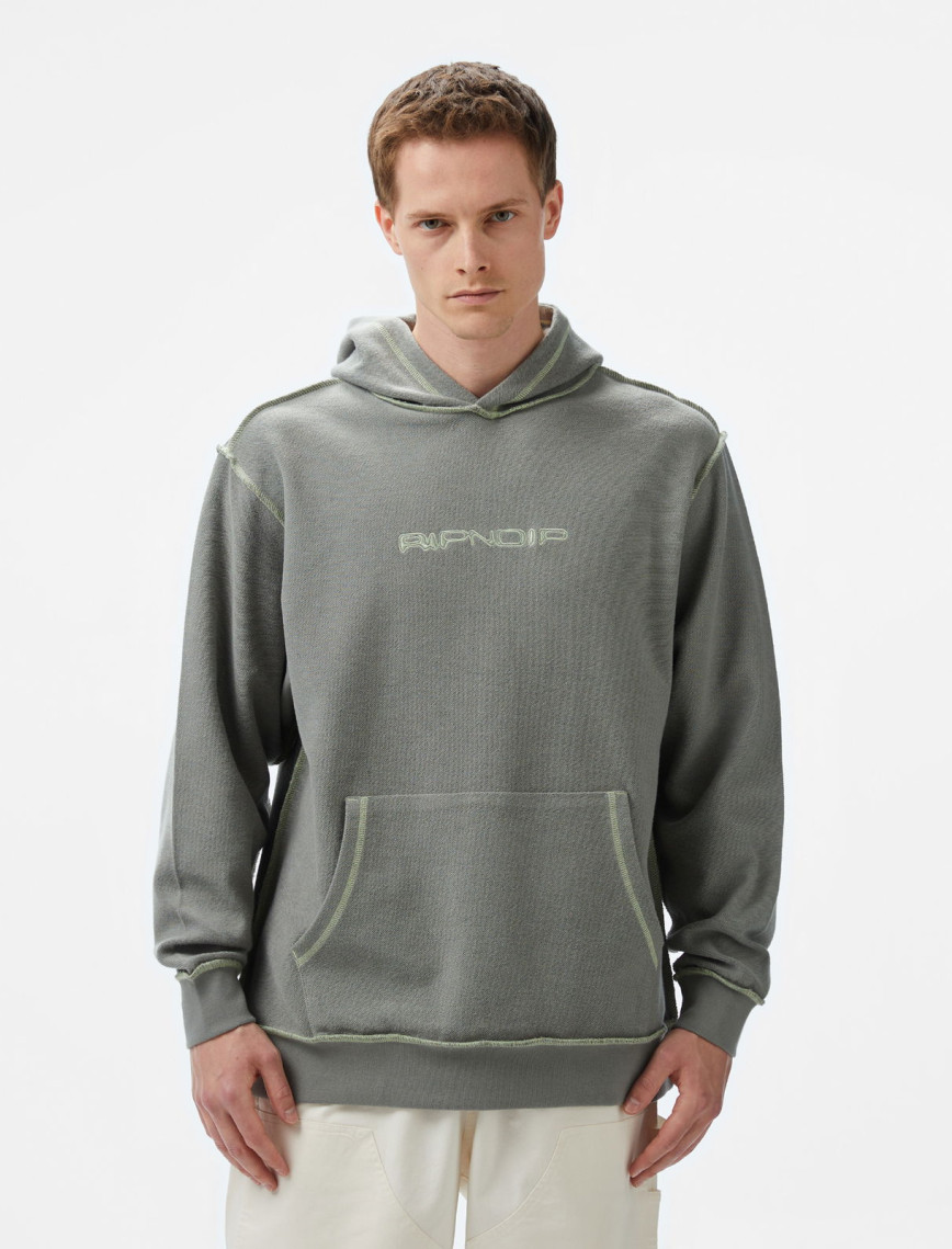 Ripndip Reverse Stitch Erkek Gri Hoodie Ripndip Reverse Stitch Erkek Gri Hoodie