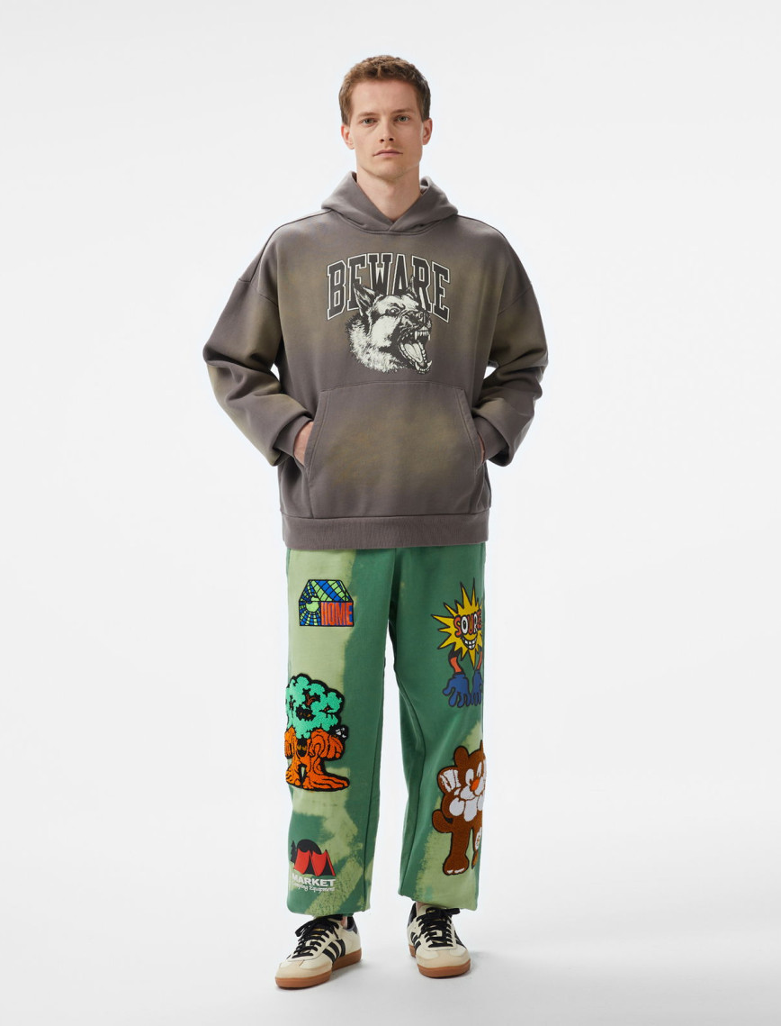 The Market Tonal Beware Erkek Gri Hoodie The Market Tonal Beware Erkek Gri Hoodie