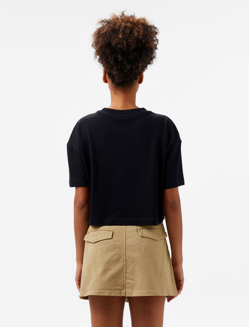 UNITED4 Comfort Kadın Siyah Crop T-Shirt