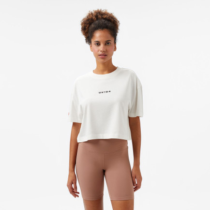 UNITED4 Comfort Krem Crop T-Shirt UNITED4 Comfort Krem Crop T-Shirt