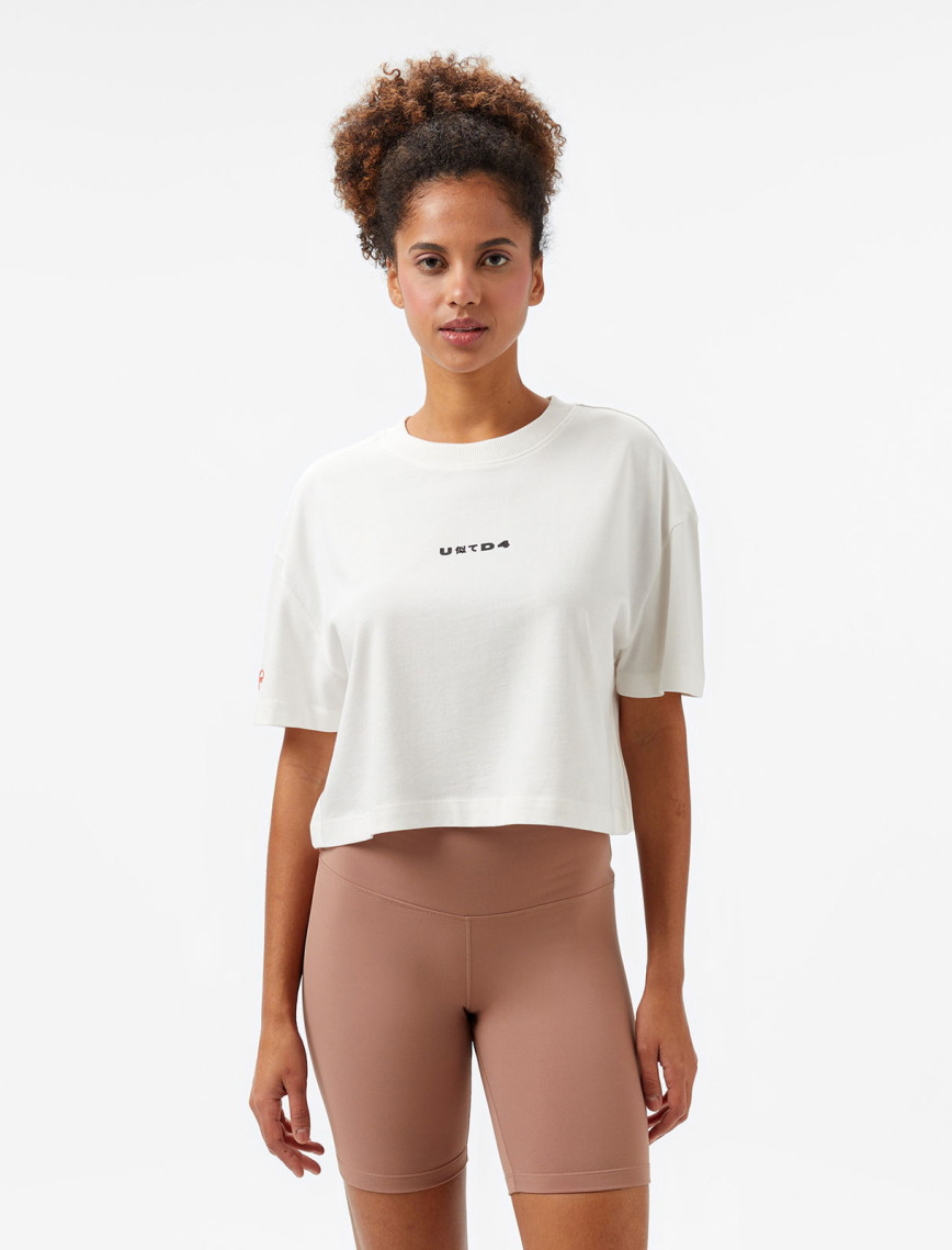 UNITED4 Comfort Krem Crop T-Shirt
