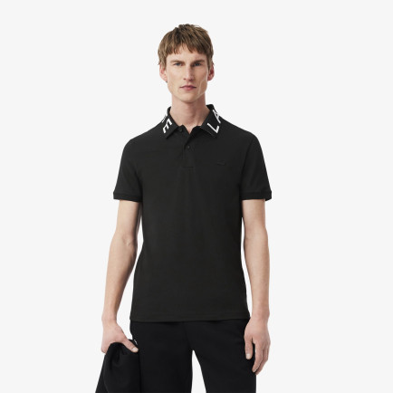 Lacoste Erkek Slim Fit Baskılı Siyah Polo Lacoste Erkek Slim Fit Baskılı Siyah Polo