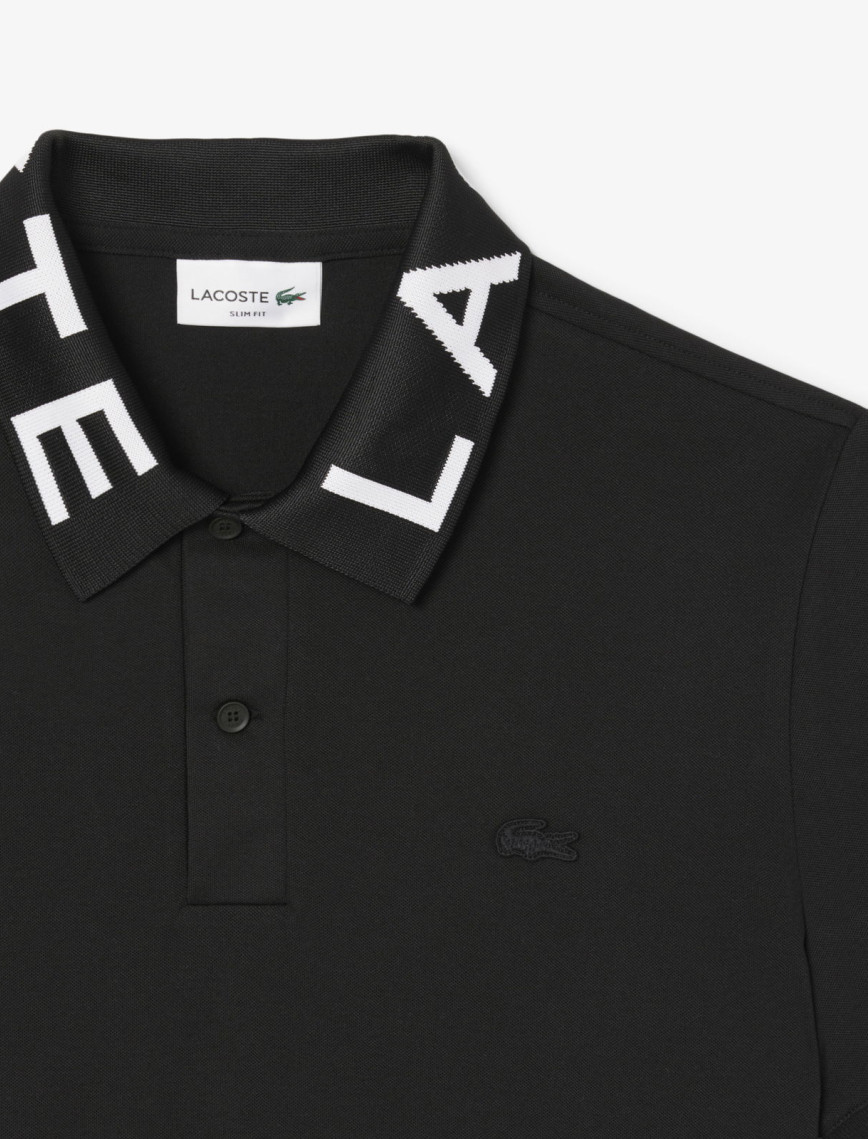 Lacoste Erkek Slim Fit Baskılı Siyah Polo Lacoste Erkek Slim Fit Baskılı Siyah Polo