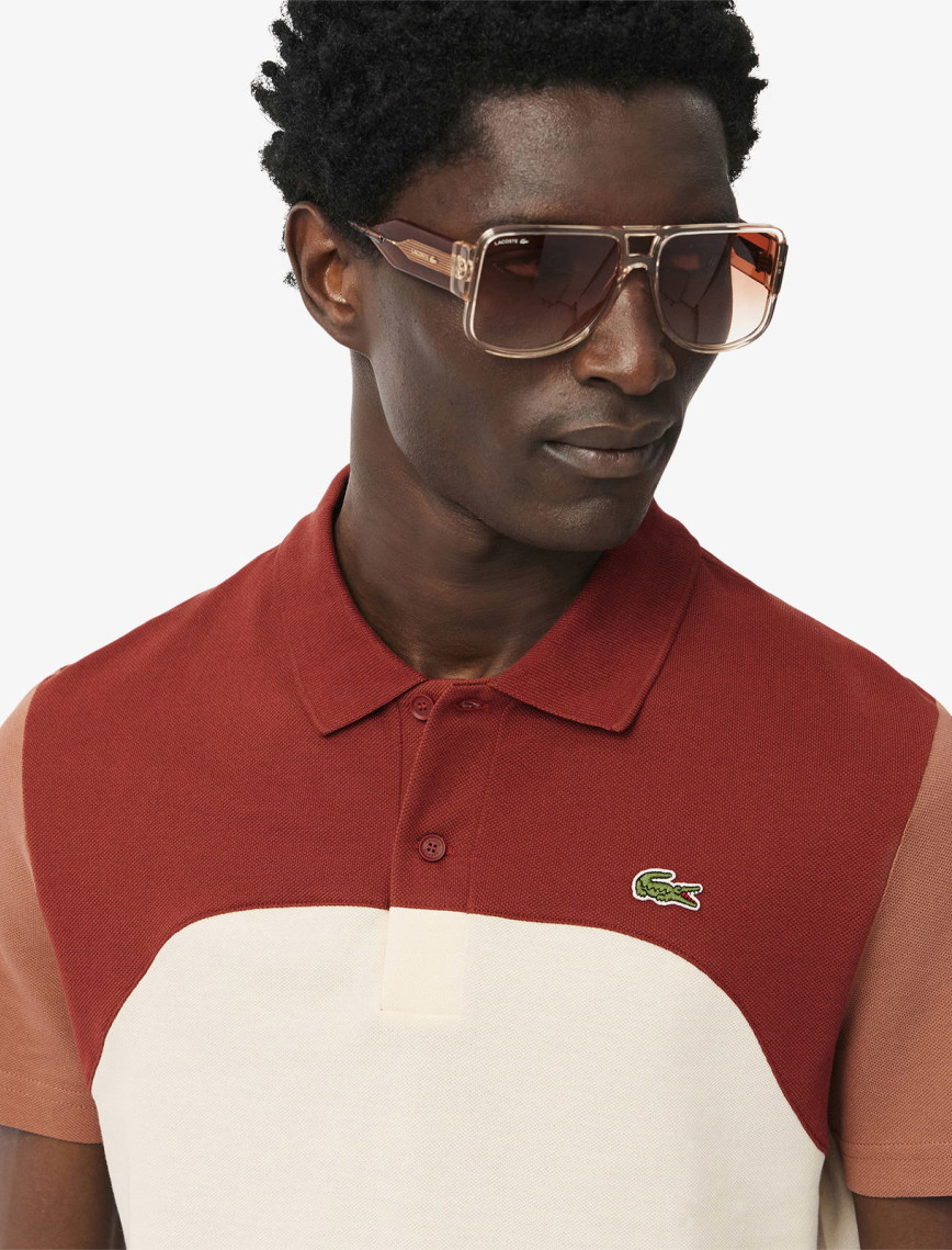Lacoste Erkek Regular Fit Renk Bloklu Bej Polo Lacoste Erkek Regular Fit Renk Bloklu Bej Polo