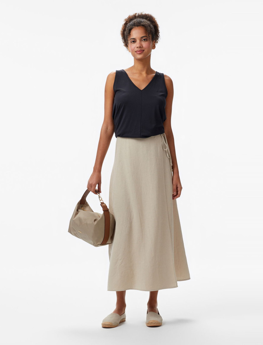 Nautica Kadın Bej Regular Fit Keten Karışımlı Etek Nautica Kadın Bej Regular Fit Keten Karışımlı Etek