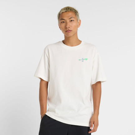 New Balance MT51903 Erkek Beyaz T-Shirt
