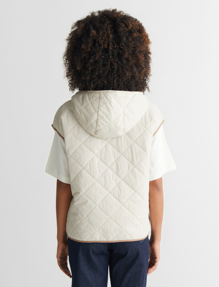 GANT Kadın Krem Kapüşonlu Logolu Yelek GANT Kadın Krem Kapüşonlu Logolu Yelek