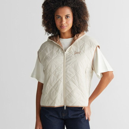 GANT Kadın Krem Kapüşonlu Logolu Yelek GANT Kadın Krem Kapüşonlu Logolu Yelek