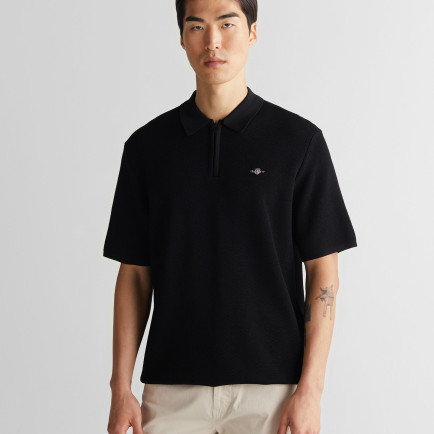 GANT Erkek Siyah Regular Fit Triko Polo GANT Erkek Siyah Regular Fit Triko Polo