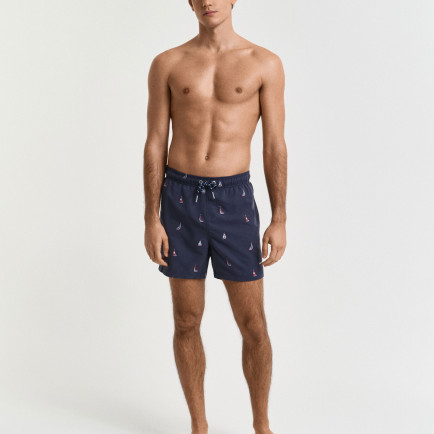 GANT Erkek Lacivert Regular Fit Desenli Mayo Şort GANT Erkek Lacivert Regular Fit Desenli Mayo Şort