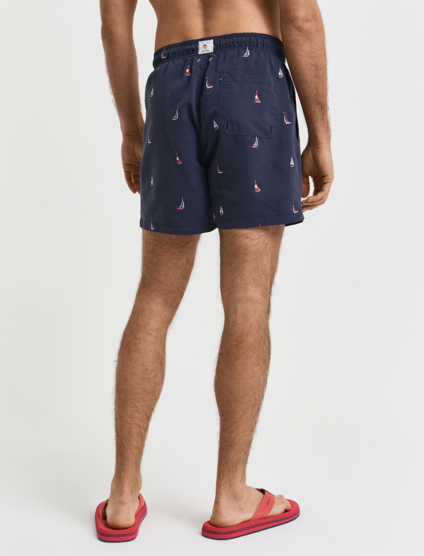 GANT Erkek Lacivert Regular Fit Desenli Mayo Şort GANT Erkek Lacivert Regular Fit Desenli Mayo Şort