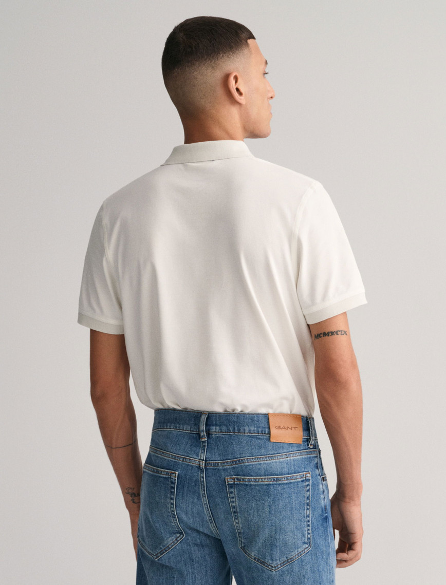 GANT Erkek Beyaz Regular Fit Polo GANT Erkek Beyaz Regular Fit Polo