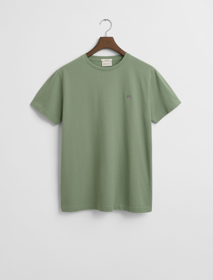 GANT Erkek Yeşil Slim Fit Bisiklet Yaka T-Shirt GANT Erkek Yeşil Slim Fit Bisiklet Yaka T-Shirt