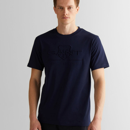GANT Erkek Lacivert Regular Fit Bisiklet Yaka Logolu T-Shirt GANT Erkek Lacivert Regular Fit Bisiklet Yaka Logolu T-Shirt