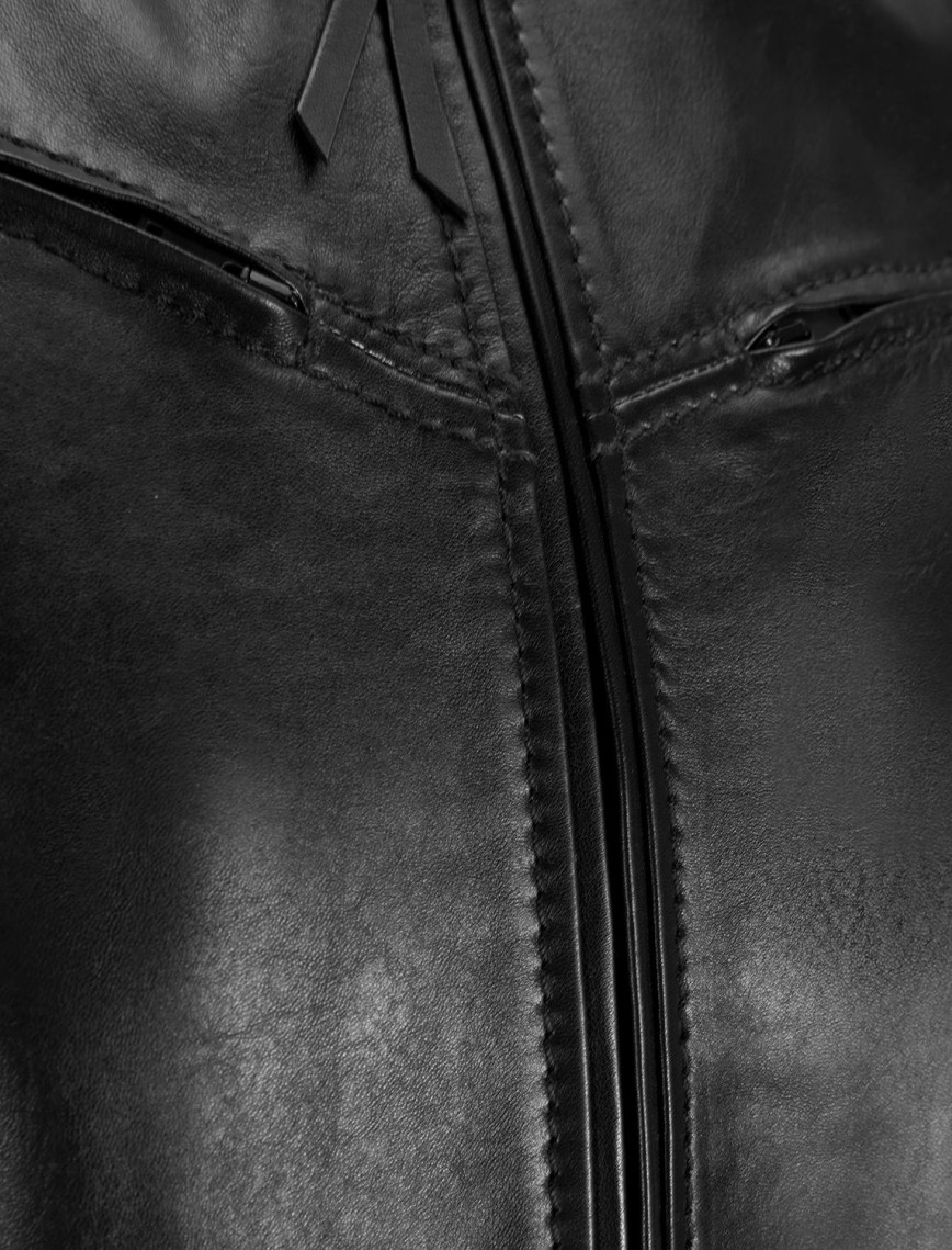 Kadın Siyah Deri Biker Ceket