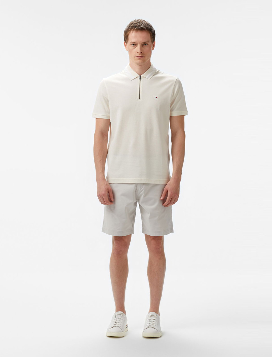 Tommy Hilfiger Mercerised Pique Zip Reg Erkek Sarı Polo Tommy Hilfiger Mercerised Pique Zip Reg Erkek Sarı Polo
