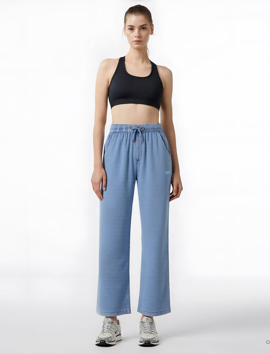 Tommy Hilfiger Twill Denim Long Palazzo Kadın Mavi Pantolon Tommy Hilfiger Twill Denim Long Palazzo Kadın Mavi Pantolon