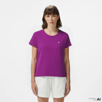 Converse Kadın Slim Fit Cropped Mor T-Shirt