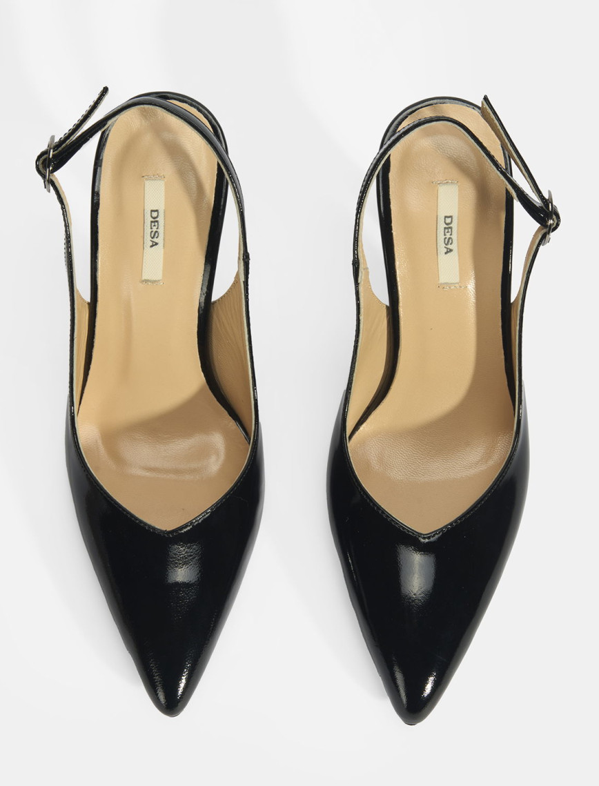 Kadın Siyah Rugan Topuklu Ayakkabı Kadın Siyah Rugan Topuklu Ayakkabı