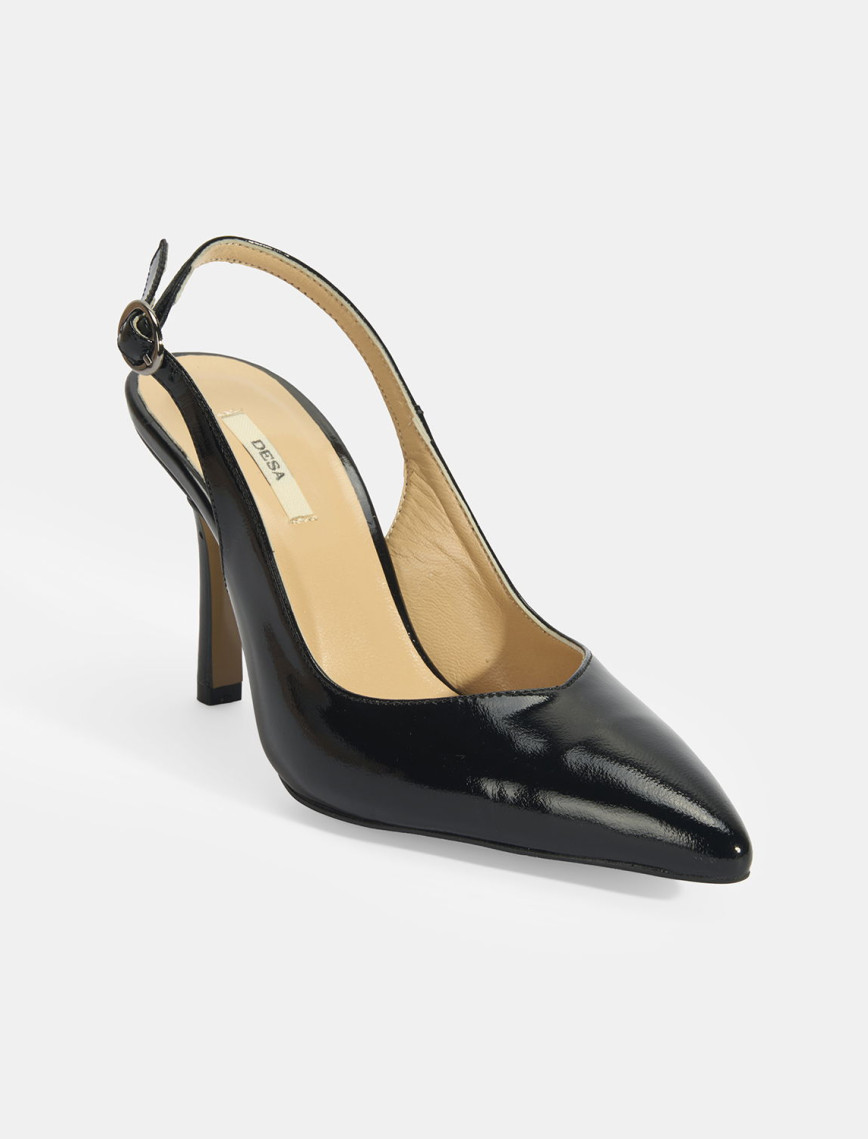 Kadın Siyah Rugan Topuklu Ayakkabı Kadın Siyah Rugan Topuklu Ayakkabı